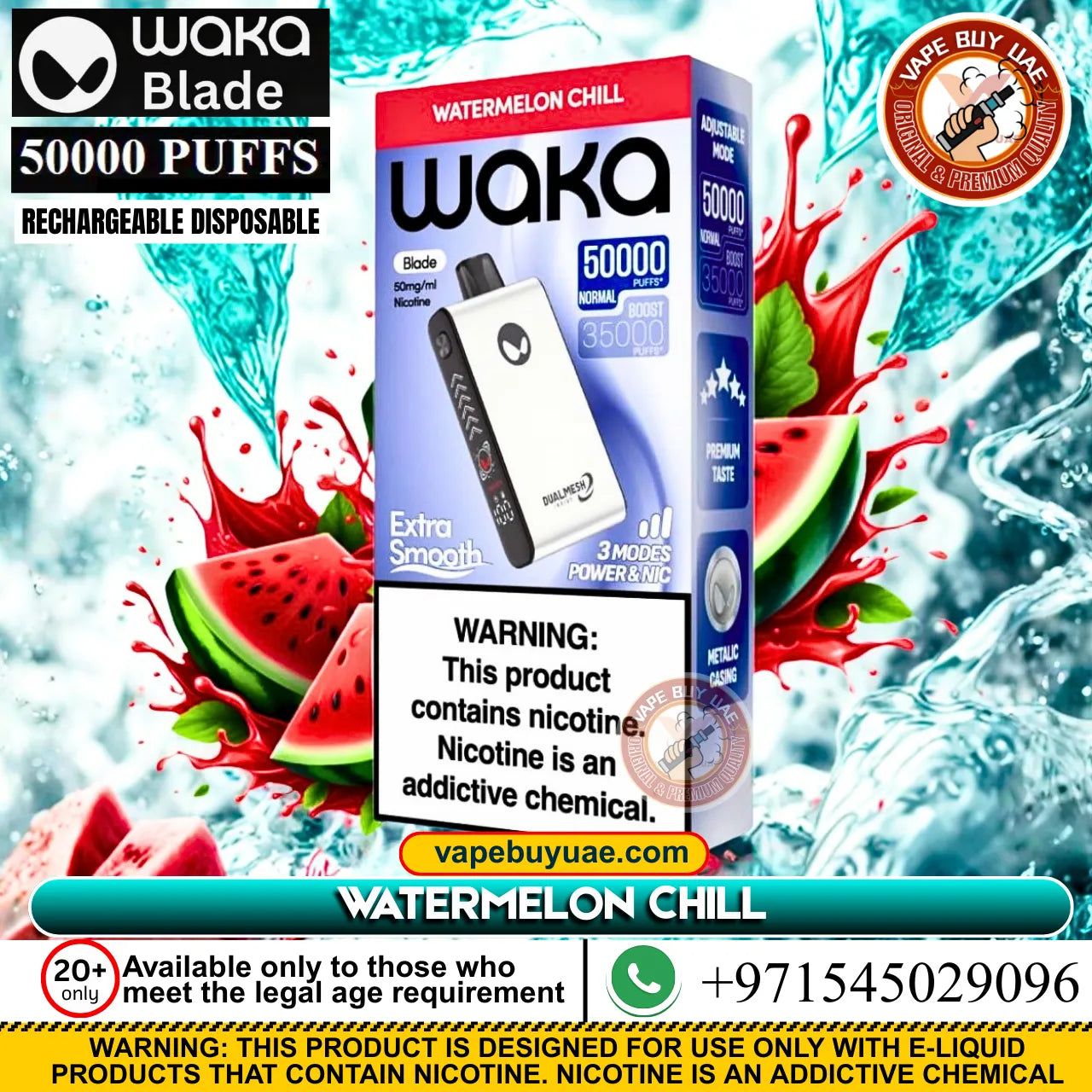 Watermelon chill vape flavor with sweet watermelon and refreshing menthol