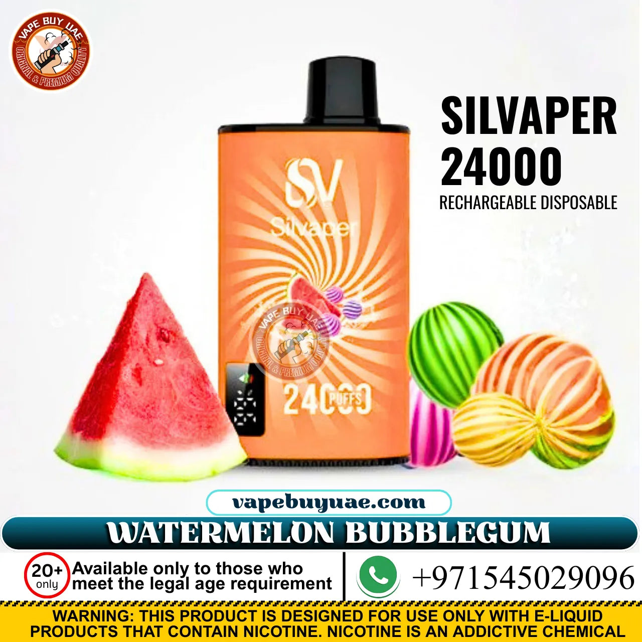Silvaper 24000 puffs rechargeable disposable vape battery Dubai