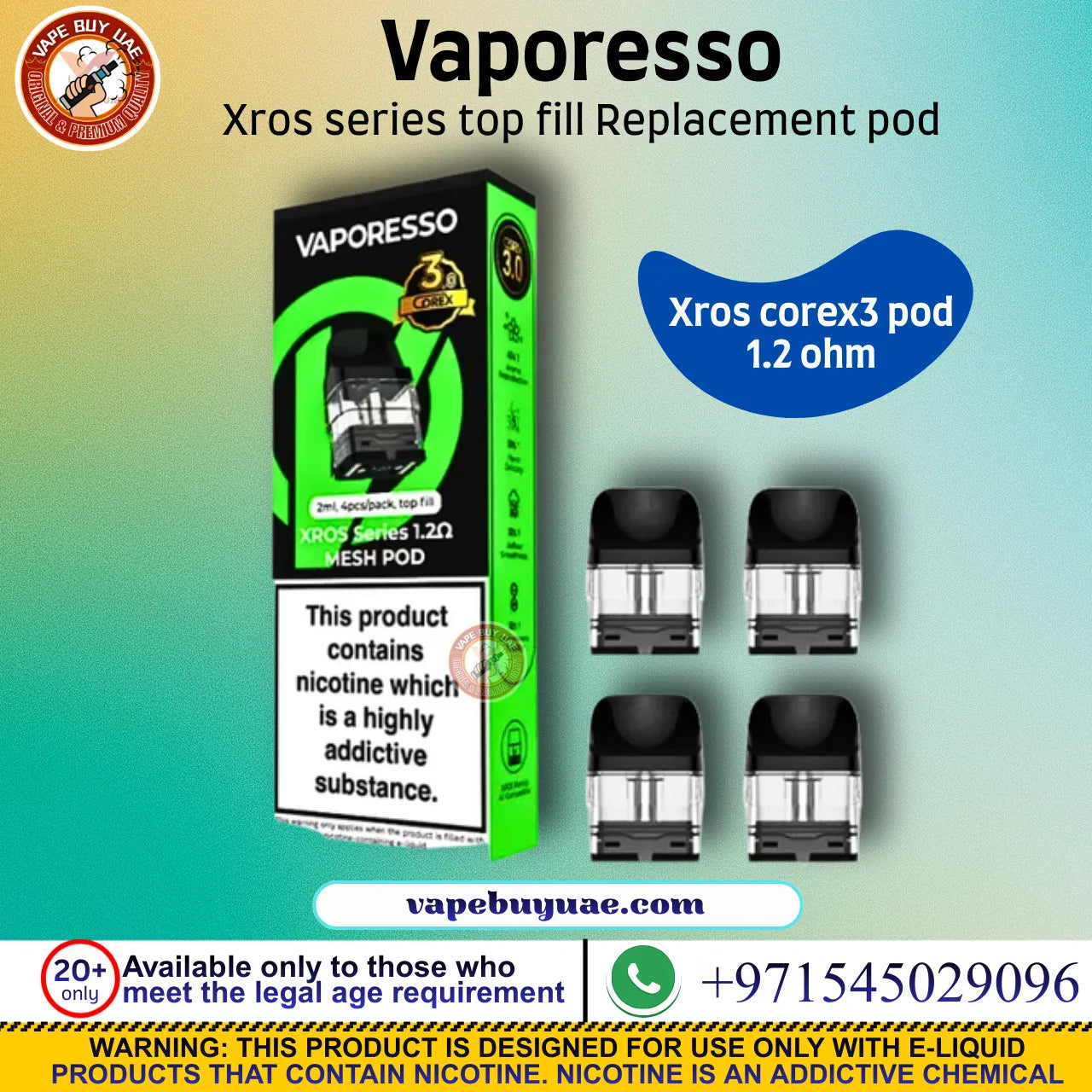 Vaporesso XROS 1.0 ohm pod compatible with XROS vape devices