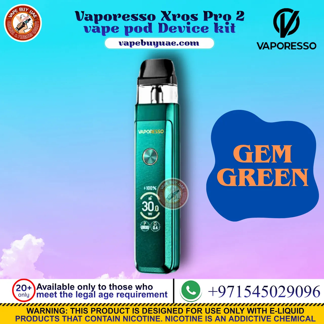 Vaporesso Xros Pro 2 pod vape premium design Dubai