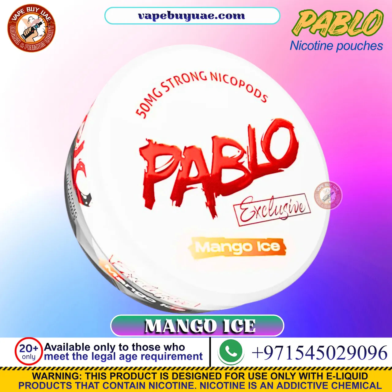 strongest nicotine pouches Dubai Pablo Ice Cold UAE