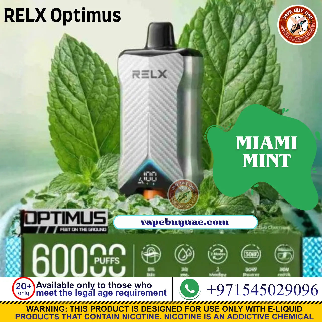 RELX Optimus 60000 puff disposable vape