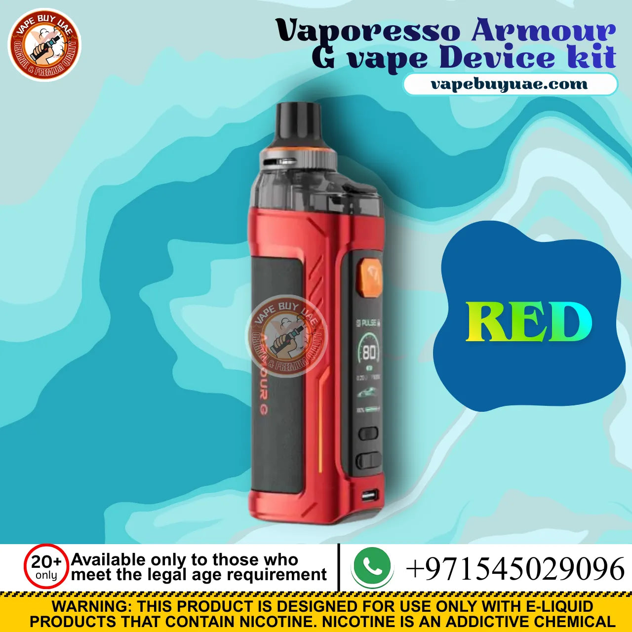 Vaporesso Armour G Pod Kit 80W Vape Device in Dubai | 3000mAh Refillable Pod Kit UAE