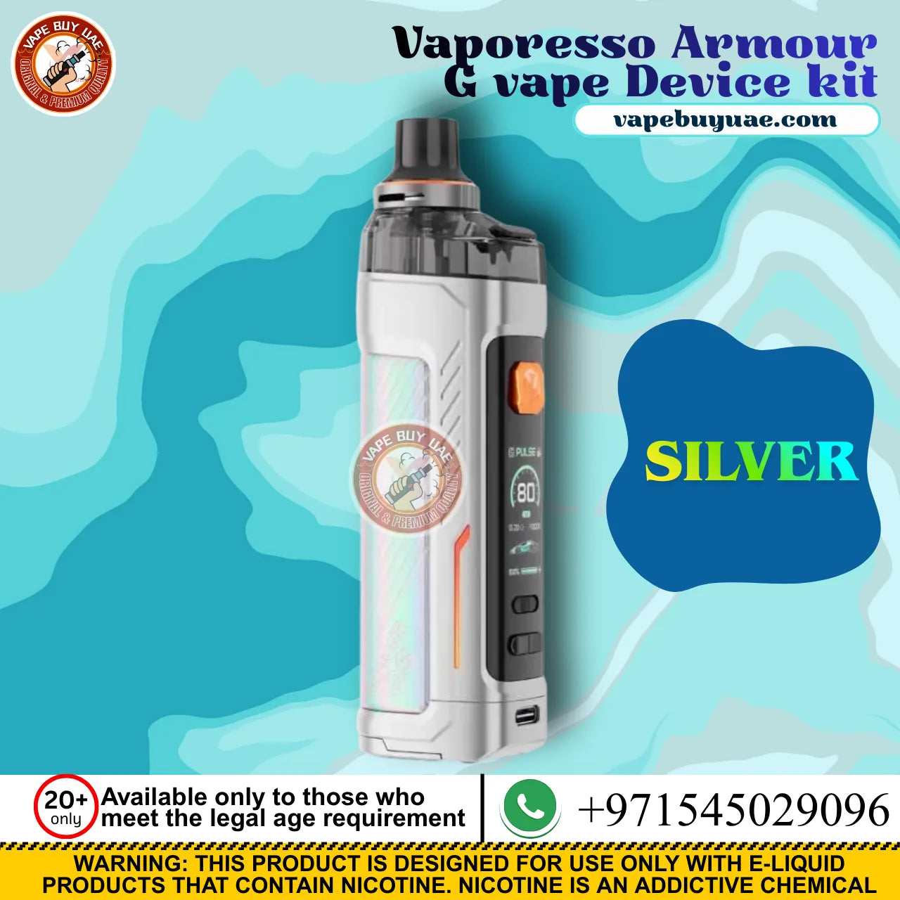 Vaporesso Armour G Pod Kit 80W Vape Device in Dubai | 3000mAh Refillable Pod Kit UAE