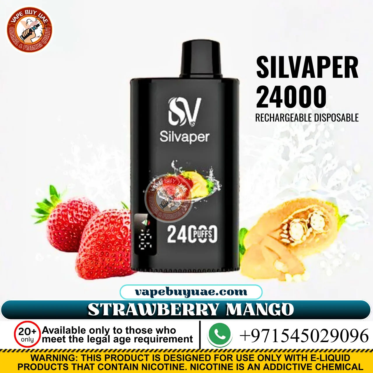 Silvaper 24K puff disposable vape for heavy users Dubai