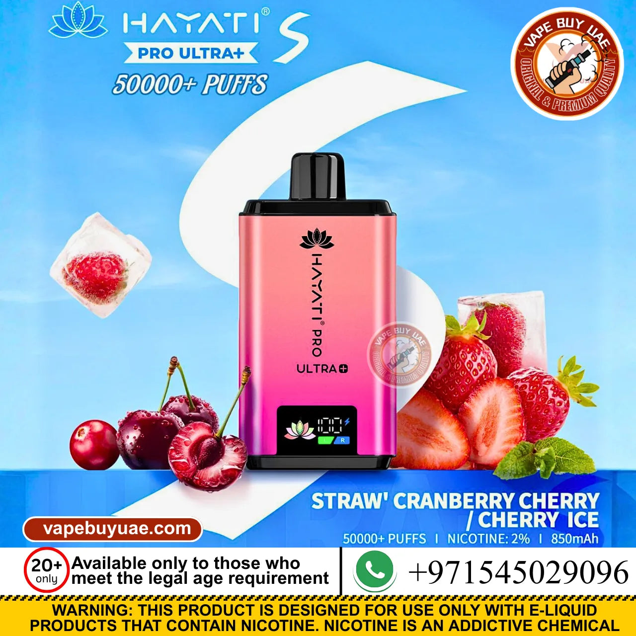 Hayati pro ultra 50k+ puffs rechargeable disposable