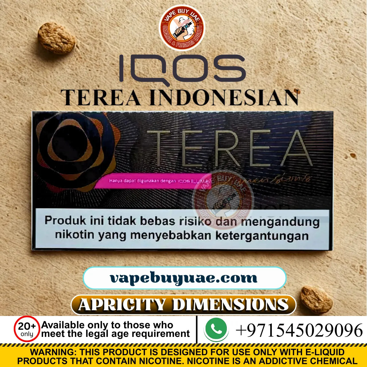 Terea Apricity heated tobacco sticks with warm and gentle tobacco taste