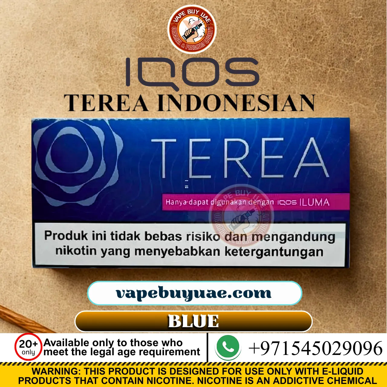 Terea Blue heated tobacco sticks with light refreshing flavor and mild cooling