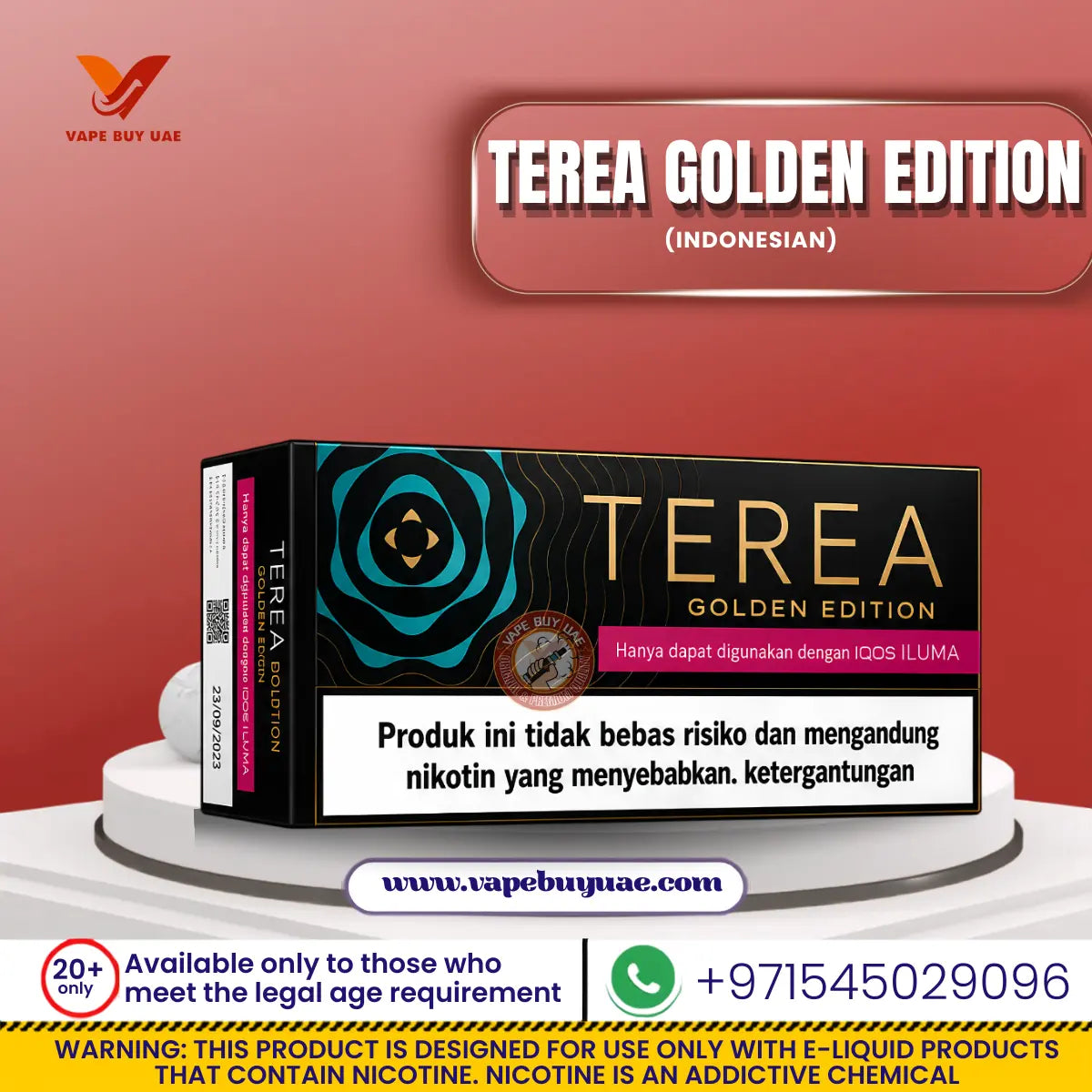 IQOS TEREA Golden Edition Indonesian flavor pack for IQOS ILUMA available at Vape Buy UAE.