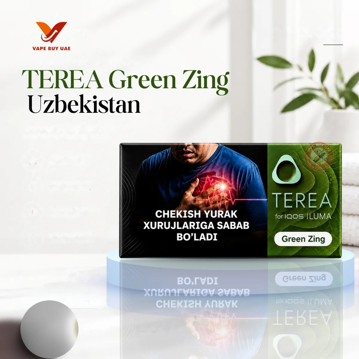 TEREA Green Zing Uzbekistan Heets Lifestyle Shot - IQOS ILUMA | Vape Buy UAE