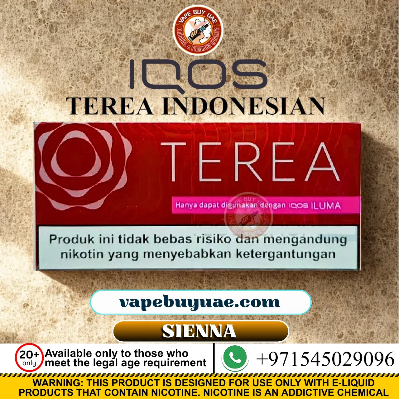 Terea Sienna heated tobacco sticks with warm full-bodied tobacco taste