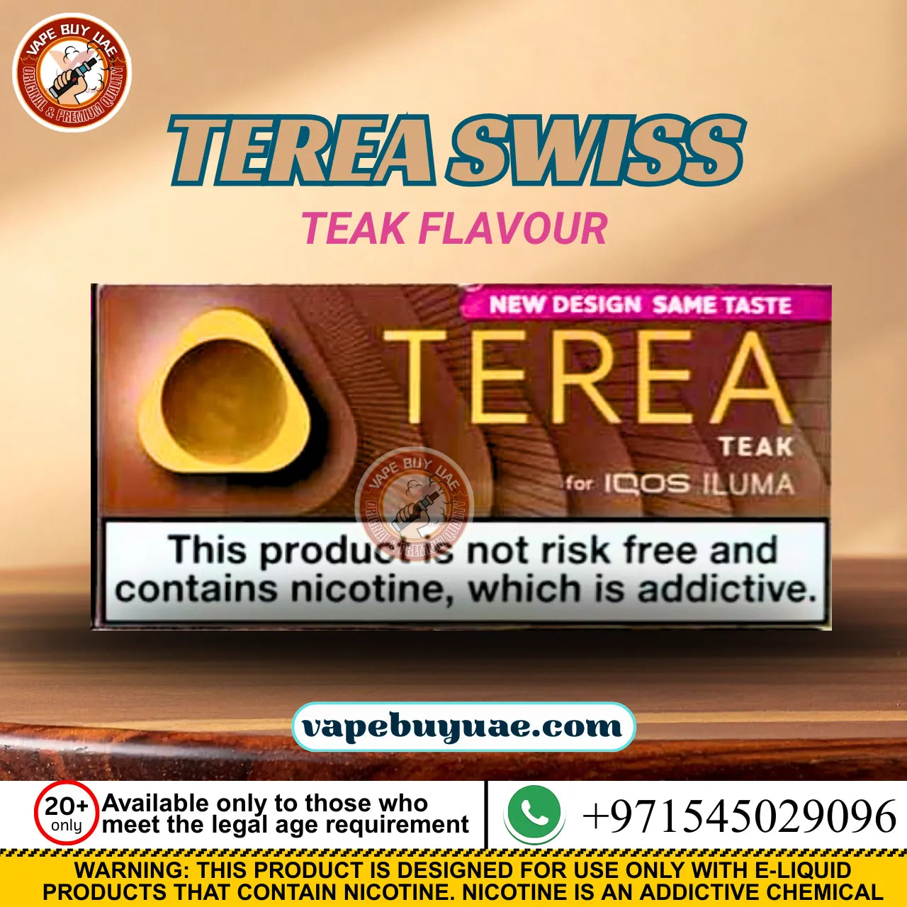 Terea Swiss Teak flavour heated tobacco sticks for IQOS ILUMA pack design